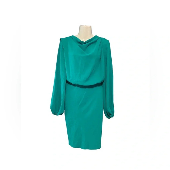Amanda Uprichard New York Felicia Green Long Sleeve Dress - Picture 3 of 9
